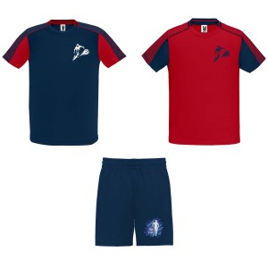 Juve uniszex sport szett, red, navy blue (T-shirt, pl, kevertszlas, mszlas)