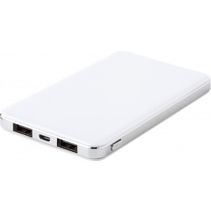 Li-polimer powerbank, 5000 mAh, feh�r