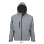 Sols Replay frfi kapucnis softshell dzseki, Grey Melange