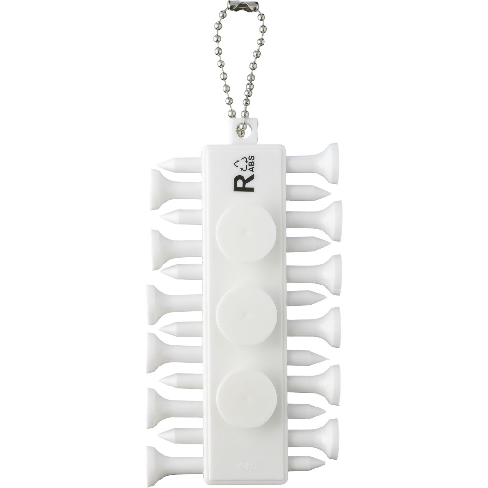 Golf tee-készlet, újrahasznosított ABS, fehér (sportszer)