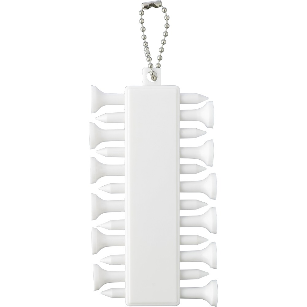 Golf tee-készlet, újrahasznosított ABS, fehér (sportszer)