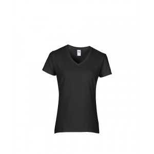 Gildan Premium ni V-nyak pl, Black (T-shirt, pl, 90-100% pamut)