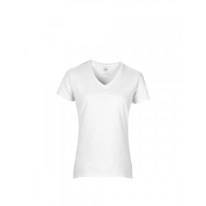 Gildan Premium ni V-nyak pl, White (T-shirt, pl, 90-100% pamut)